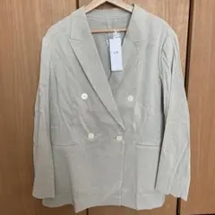 新品　23区　洗えるリネンレーヨンストレッチ ダブル ジャケット　50