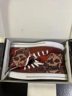 Ed Hardy スカルデザイン ハイカットスニーカー　27.0㎝　赤
