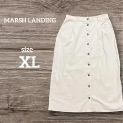 【美品】MARSH LANDING アイボリー ボタンフロントスカート綿100