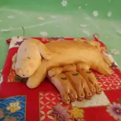いぬ 犬 お母さん 赤ちゃん しあわせ 家族 お守り 陶人形 置物