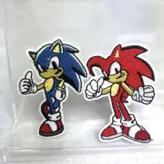 ソニックとナックルズ 刺繍ワッペン 約5cm