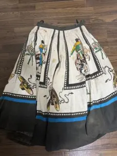 50s スカート　古着　ハンドペイント