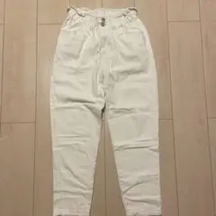 ホワイト ゴム入りウエスト パンツ