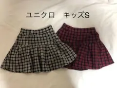 ユニクロ キッズS チェックスカート 2枚セットまとめ売り女の子　秋冬服