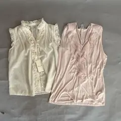 フリルブラウスと、カットソーの２枚組・新品