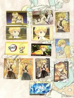 鬼滅の刃　我妻善逸　カード　ぱしゃこれ　ウエハースカード　13点セット