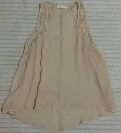 ベージュ シフォン シアー タンクトップ レース フォーエバー21 シースルー