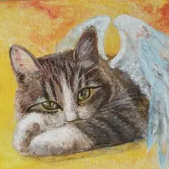 天使のように可愛い猫　原画　キャンバス