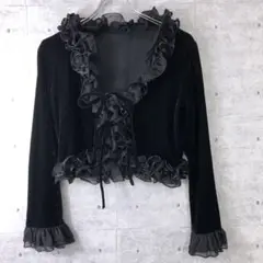 SOGGETTO フリル付き ベルベット ベロア クロップドジャケット