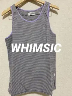 【美品】WHIMSIC マイクロボーダータンクトップ　パープル　フリーサイズ