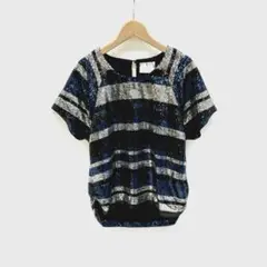 plumpynuts 総スパンコールボーダーTシャツ2060