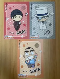 名探偵コナンランド ミニキャラポストカード 赤井秀一 怪盗キッド 小嶋元太