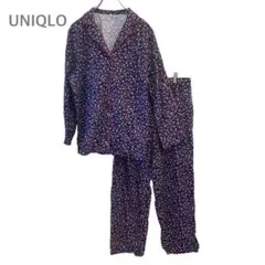 m1535★【ユニクロ】セットアップ パジャマ ルームウェア 総柄 長袖 XL