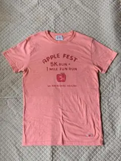 【美品】メンズ　LUMBER　プリントTシャツ　ピンク　細身