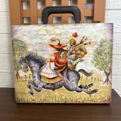 トールペイント ハンドメイド 木製 アクセサリー入れ 小物入れ 持ち手付き　収納