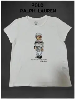大人気ポロラルフローレンPOLO ポロベア ニット半袖Tシャツ L ホワイト