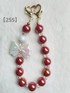 専用　【255】☆ハンドメイド　パール 16mm　リボン　レッド　赤