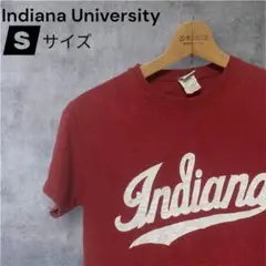 インディアナ大学 カレッジロゴプリント Tシャツ レッド Sサイズ