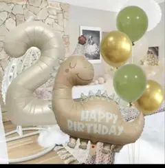 恐竜デザイン誕生日バルーンセット　2歳