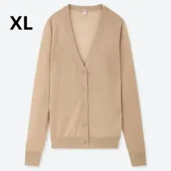 UNIQLO ユニクロ ライトVネックカーディガン【XL】長袖 ベージュ系