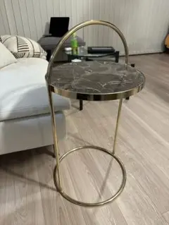 ZARA HOME サイドテーブル 大理石調 ゴールド