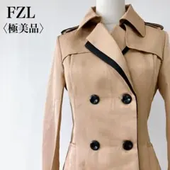 【極美品】　feng zhi lan　バイカラーダブルブレストトレンチコート