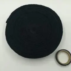 在庫2点 厚手 綿 バドミントン タオル グリップ エンドテープ付 10m 黒㉞