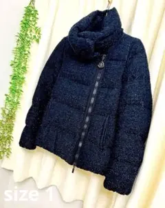 美品MONCLERラメツイードダウン