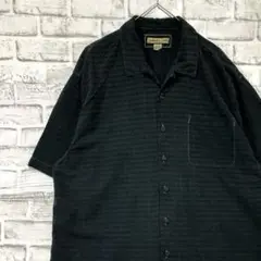 半袖シルクシャツ！アロハ　ブラックXL 30