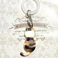 【三毛猫のアンブレラマーカー】ハンドメイド　チャーム　夏　めじるし　かわいい
