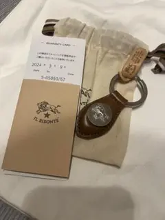 「新品未使用」 IL BISONTE レザーキーリング