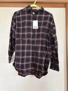ニコアンド　ビエラレッドシャツ　シャツ　チェックシャツ　前あき　前開き　長袖