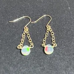 K18 オパール チェーン ピアス