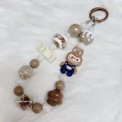 新品未使用✨ ラブブ ストラップ バッグチャーム 携帯ストラップ 茶 ブラウン