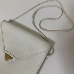 YSL イヴサンローラン ヴィンテージ ショルダーバッグ レザー 白 ホワイト