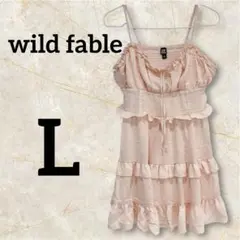 wild fable 【L】フリルノースリーブチュニックピンク　キャミソール