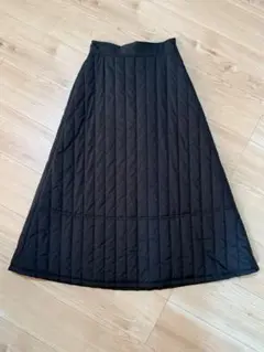 キルティング ロングスカート　ブラック