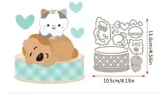 新品　安らぎクッションワンちゃんねこちゃんカッティングダイ