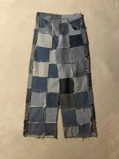 【ゆるだぼ】リメイクパンツ デニム 再構築 パッチワーク ジーパン