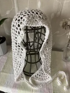 ハンドメイド　メッシュボンネット　コットン