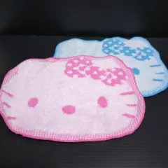 Hello Kitty タオルハンカチ ピンク＆ブルー Sanrio