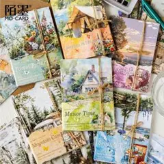 【66】風景 素材紙 紙もの 6種 レトロ コラージュ 海外 まとめ売り