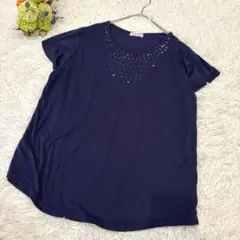 El de Couture トップス　(3L)　濃紺　大きいサイズ　スパンコール