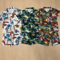 男の子 派手柄セットアップ 3着セット まとめ売り 総柄 ハワイアン