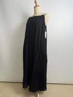 黒コットンクレープギャザーキャミワンピース　ノーリーズ　フレディ　新品タグ付き