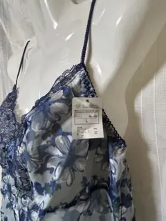 [新品]花柄レースキャミソール 青系