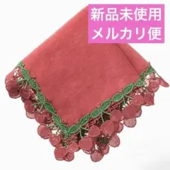 【新品ギフト包装】近沢レース さくらんぼ（レッド）　シーズンタオルハンカチ