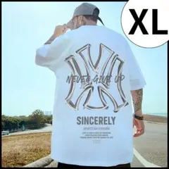 【割引セール】半袖　Tシャツ　メンズ　ホワイト　ストリート　XL　ユニセックス