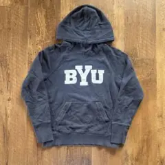 c-boy 00s Champion BYUカレッジブラックパーカー短丈メンズS