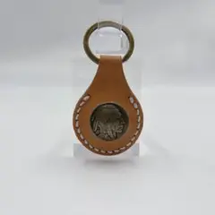 希少　インディアンコンチョ付きキーリング　キーホルダー　イタリアンレザー　本革
